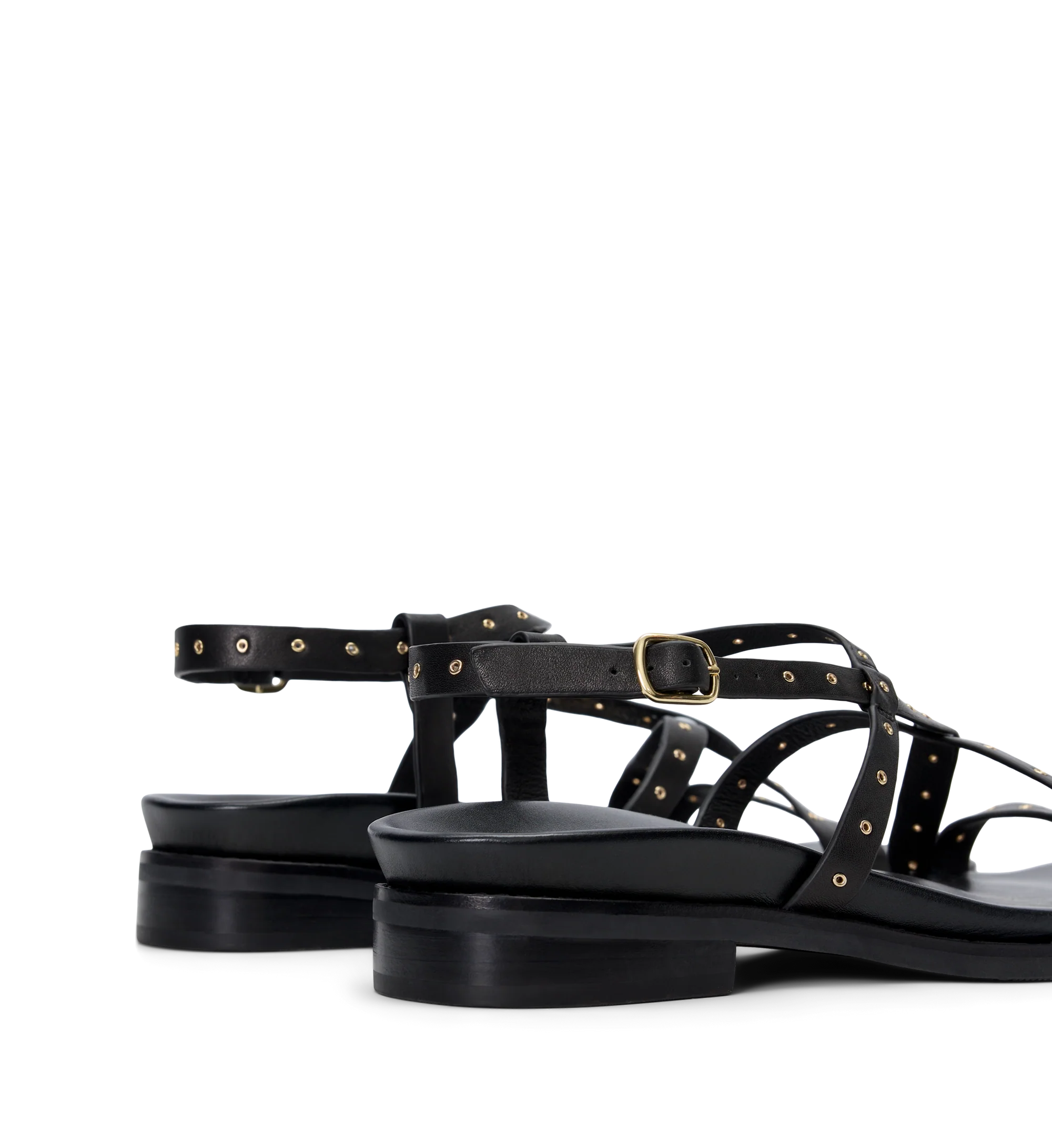 Wrentit Black Leather & Hardware Sandals | Bared Footwear