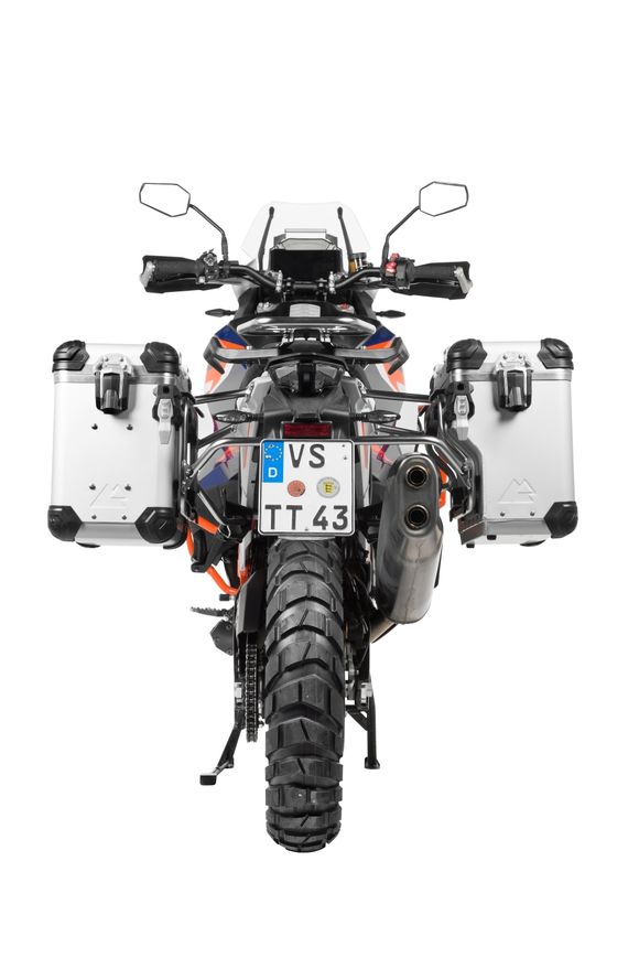 Touratech ZEGA Evo X suitcase With 38/38 offset - Black support included - Gray anodizedRef: Trt01675A / 01-373-6866-0