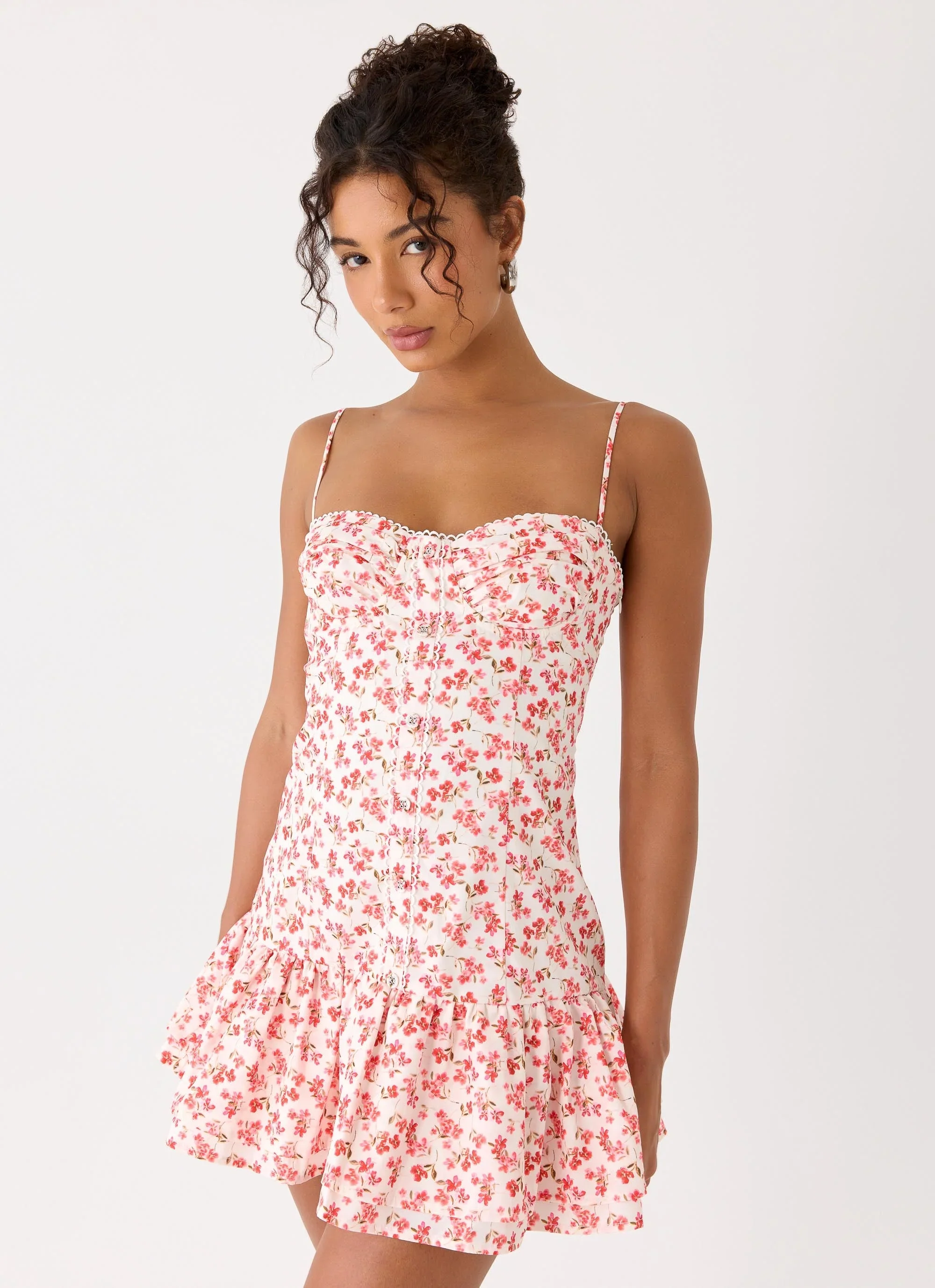 Loulette Mini Dress - Porcelain Rose
