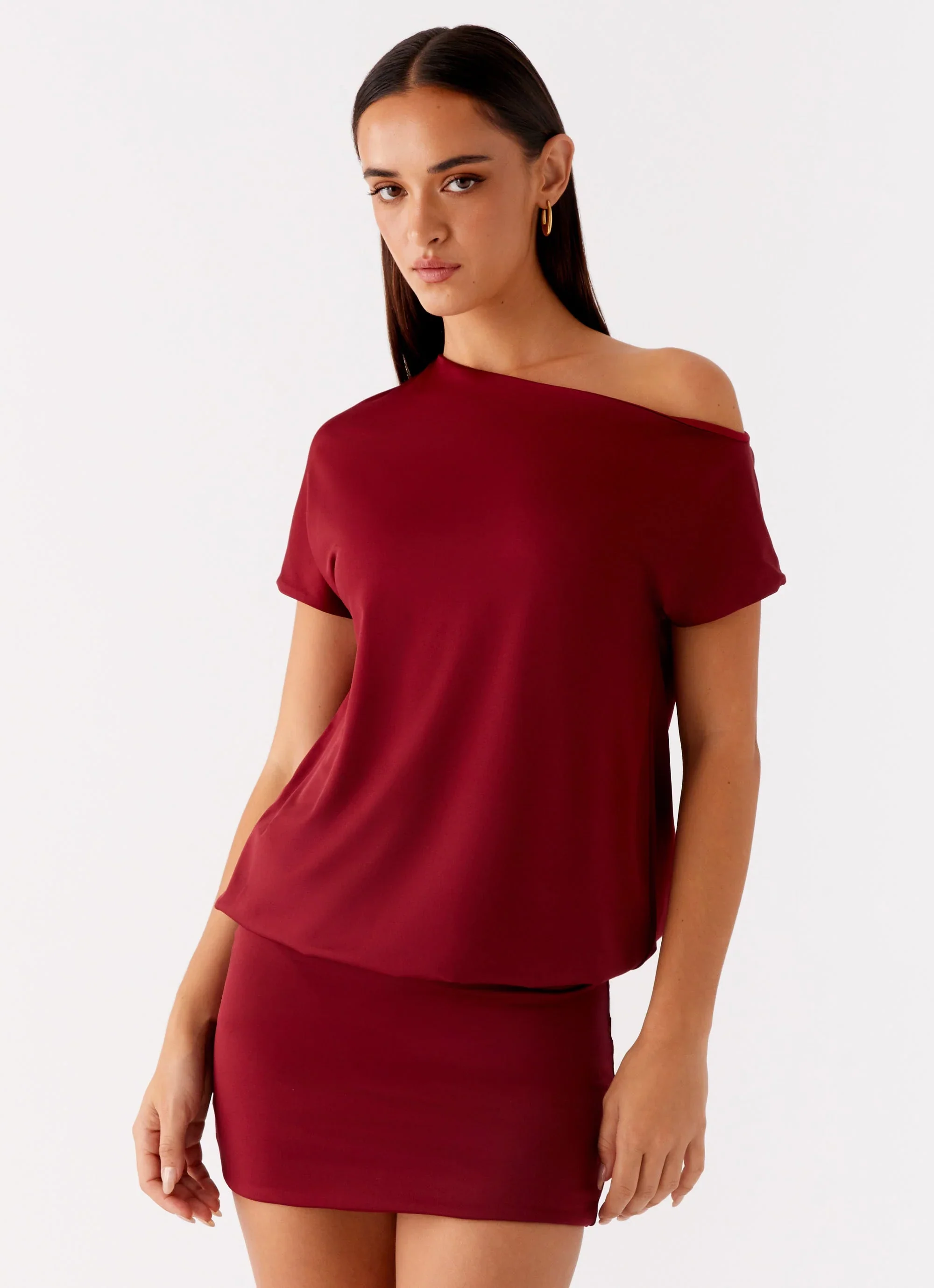 Paulie Mini Dress - Maroon