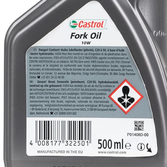 Huile de fourche Castrol FORK OIL 10 W 500 ML UniverselRef : CL0023 / ART-001600