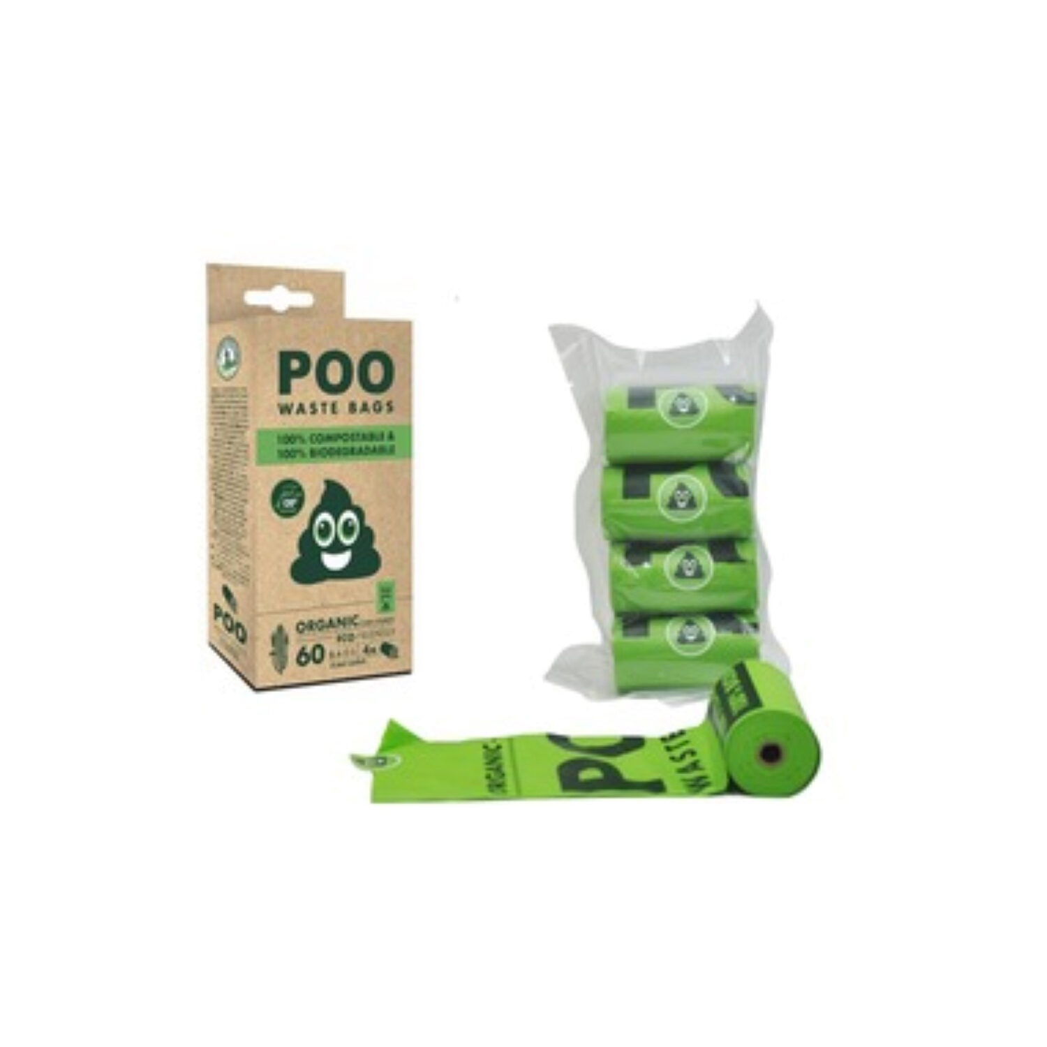 M-PETS Poo 100% compostable poop bags - 4 x 15 pcs