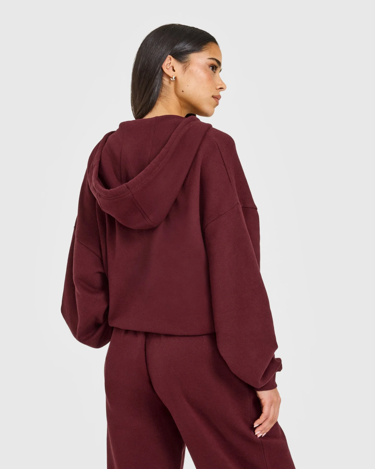 Mid Weight Relaxed Zip Through Hoodie | Rosewood