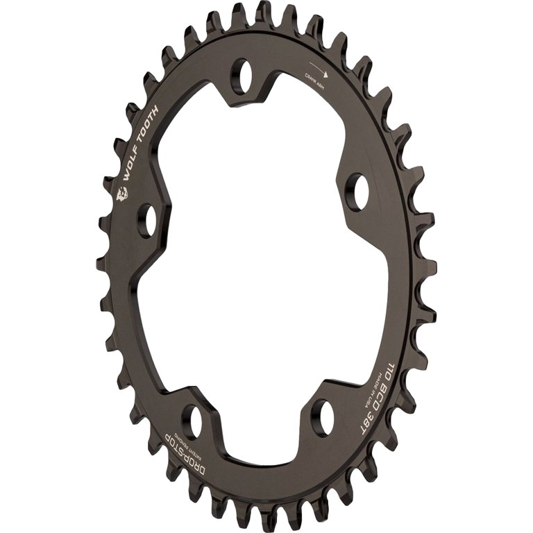 Wolf Tooth Elliptical Single Road/Cyclocross Flattop Chainring 110mm - Drop Stop - black