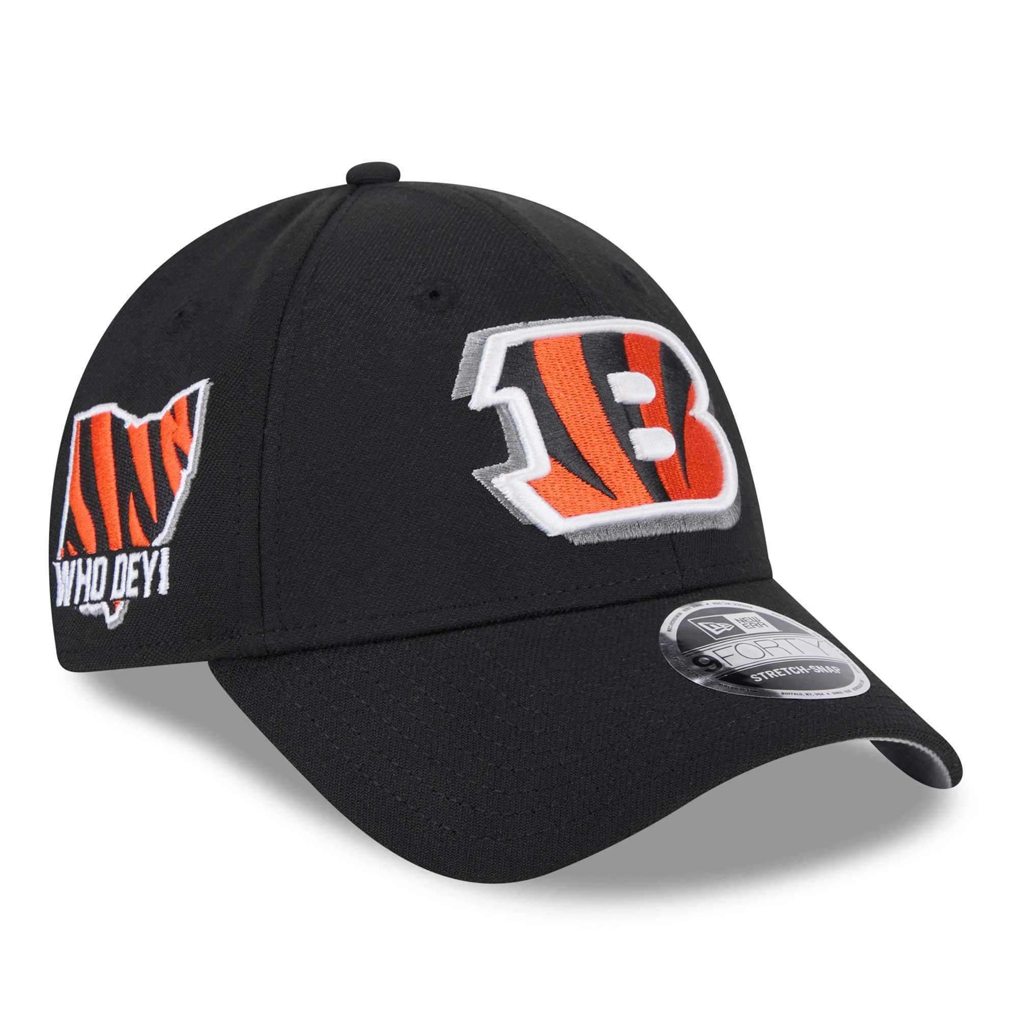 Cincinnati Bengals 2024 NFL Draft New Era Stretch-Snap 9FORTY Cap Black