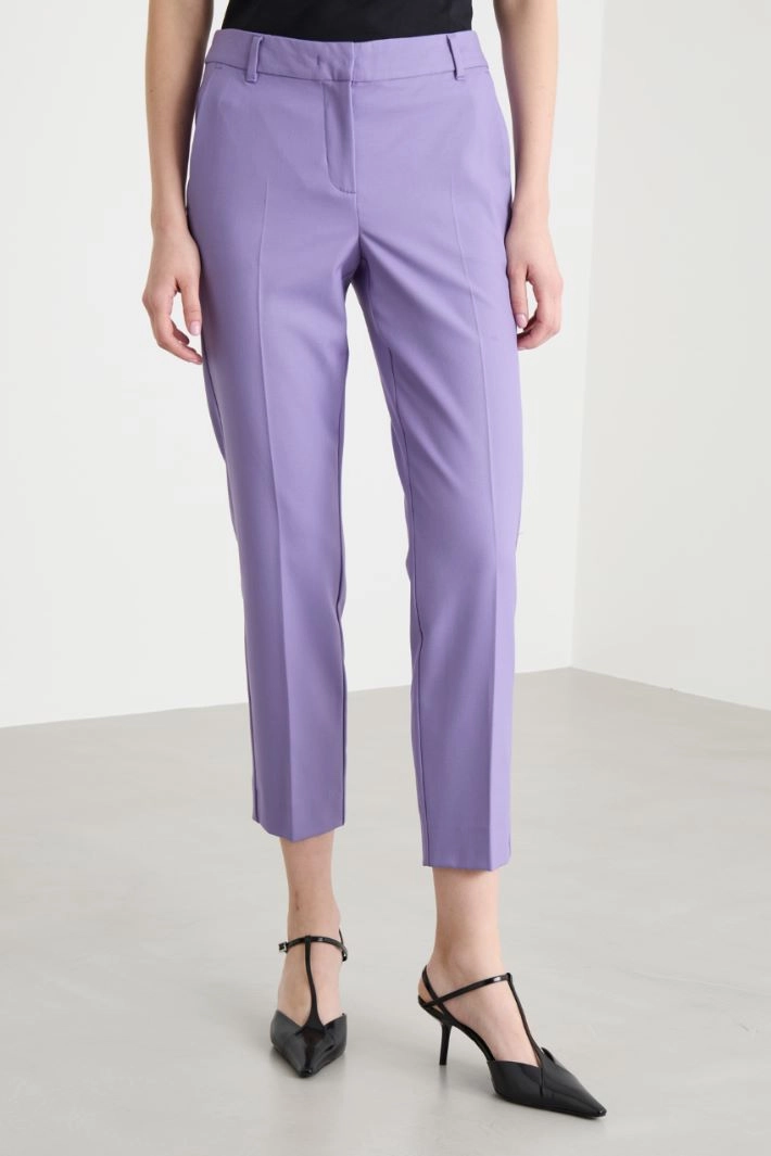 Stretch cigarette trousers - VIOLET