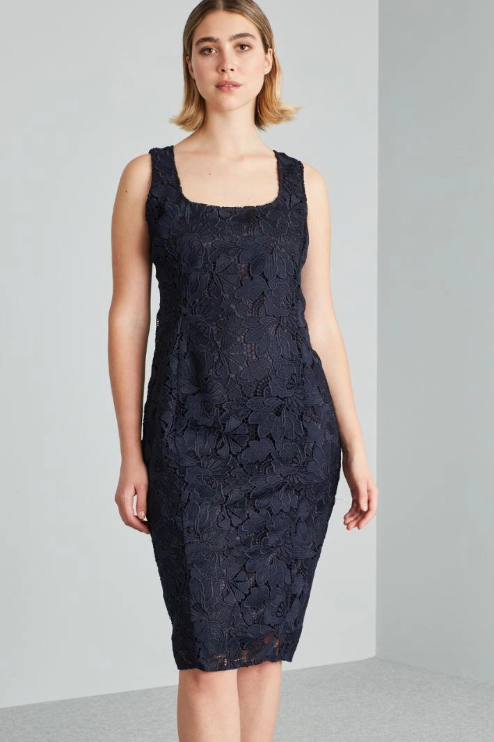 Macramé lace dress - NIGHT BLUE