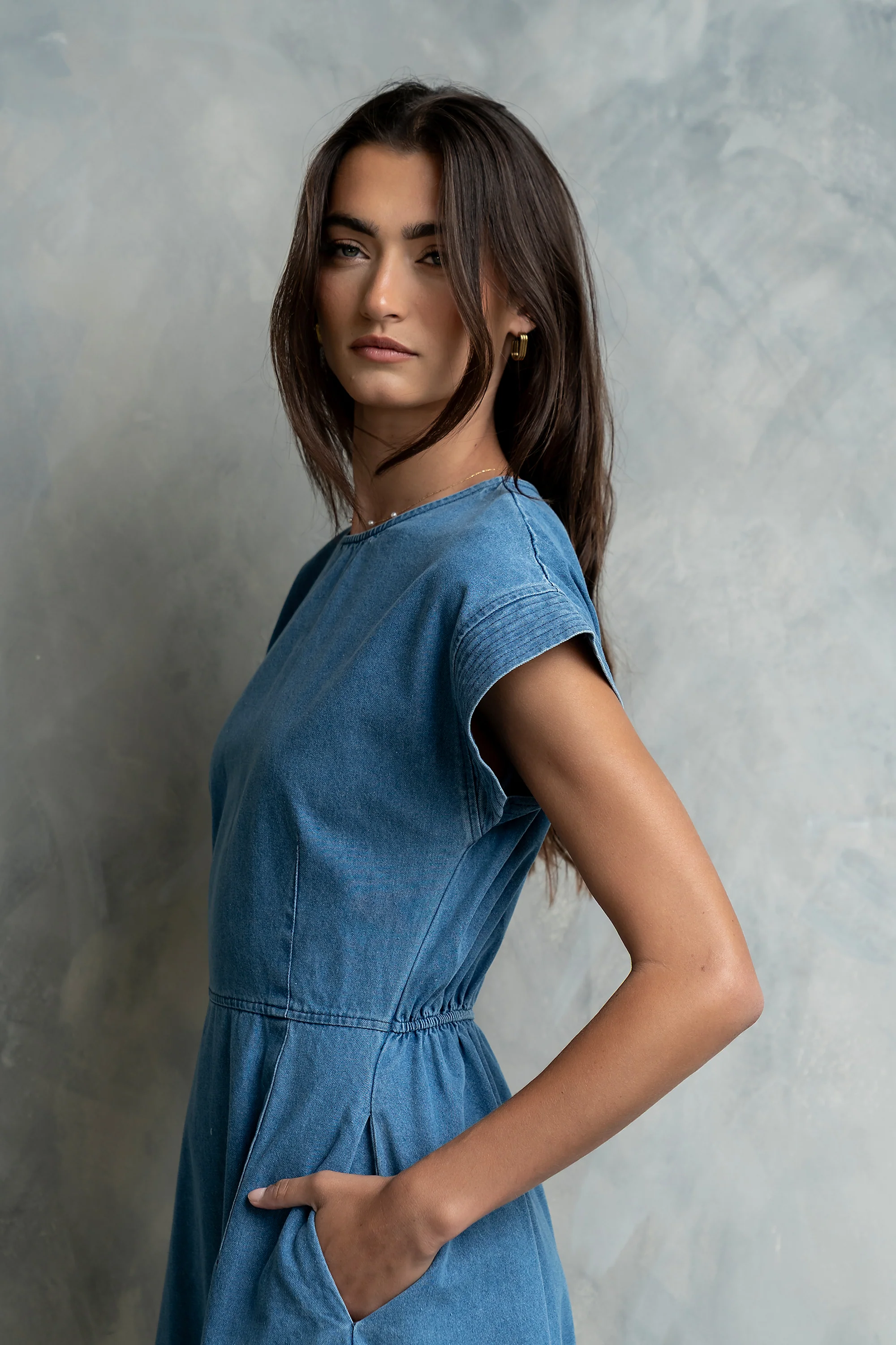 Louis Denim Midi Dress