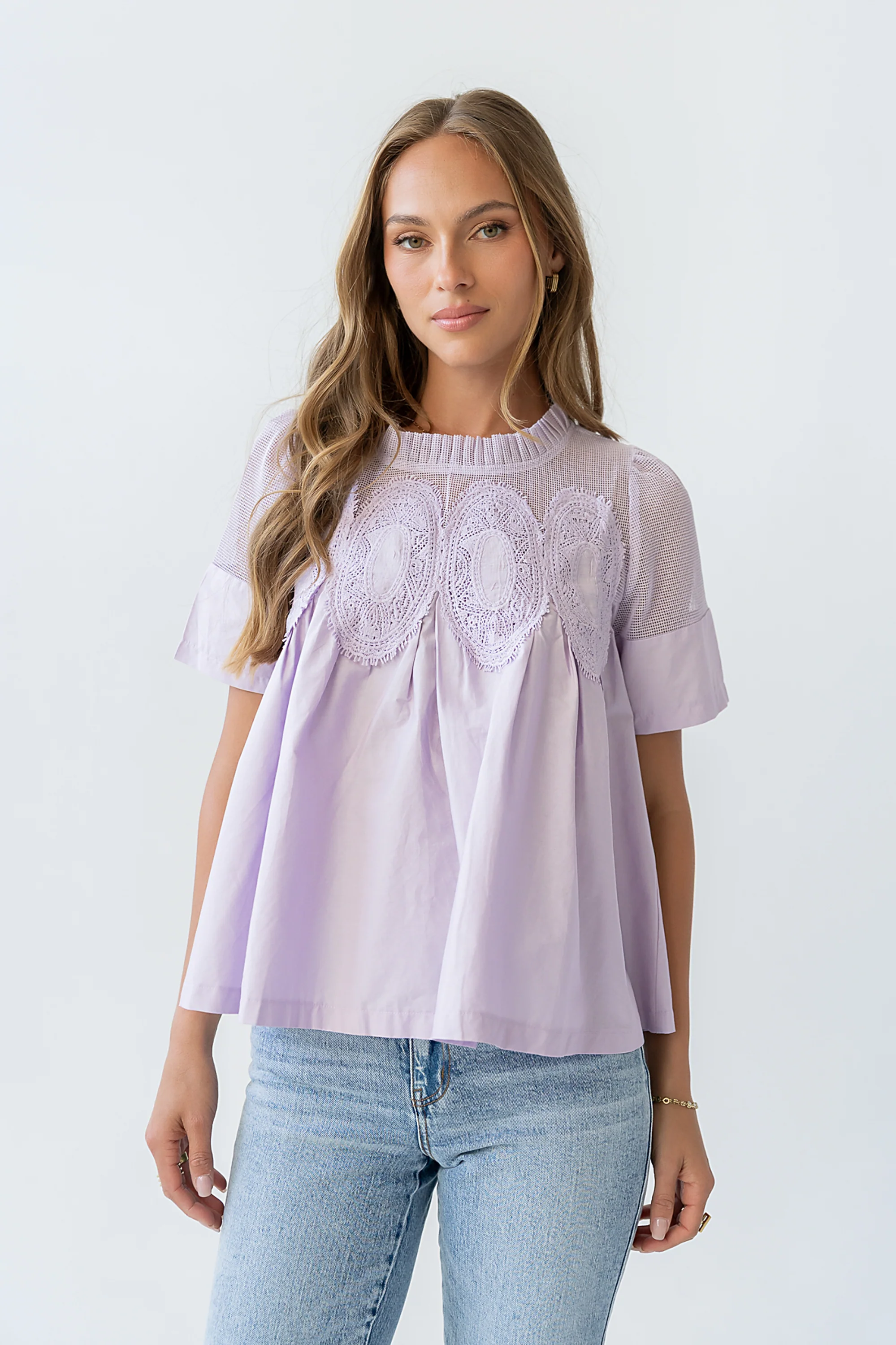 Estelle Mesh Top in Lavender