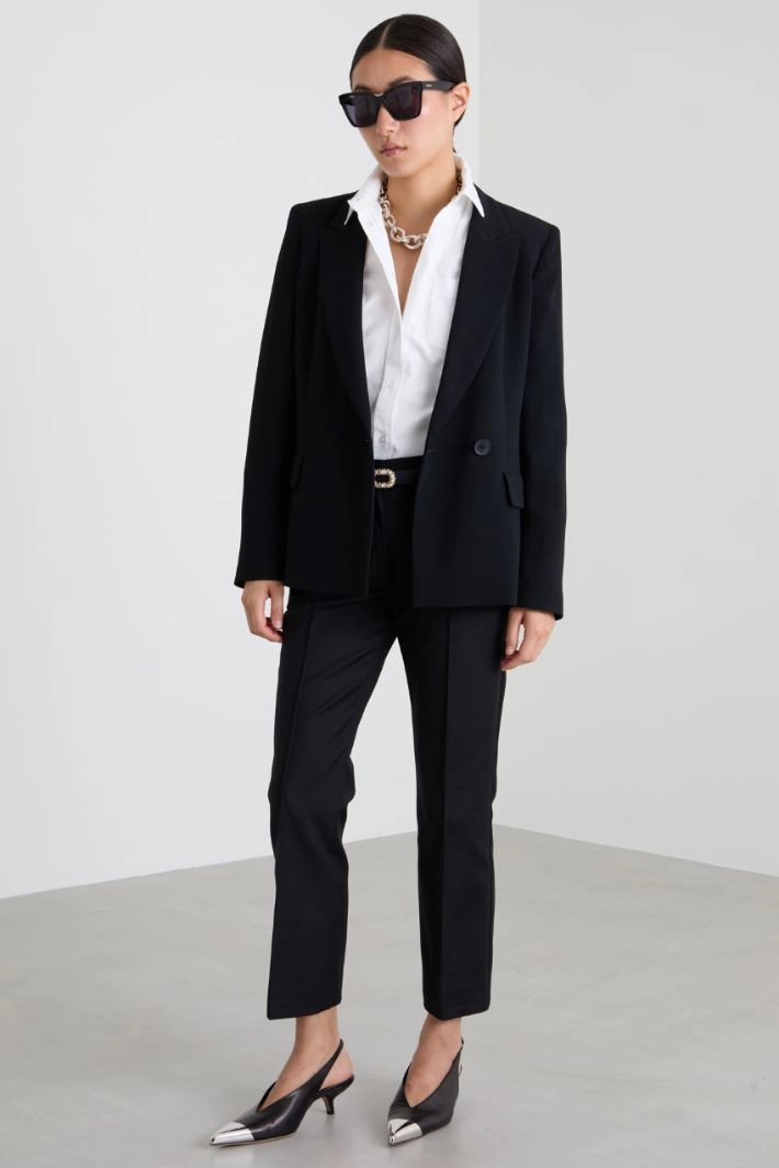 Cady double-breasted blazer - BLACK