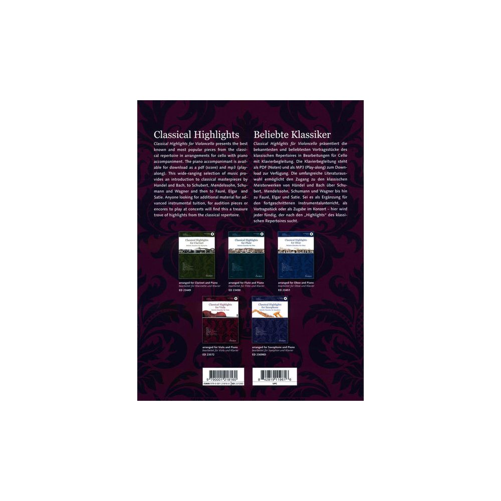 Schott Classical Highlights Cello – Thomann Ireland