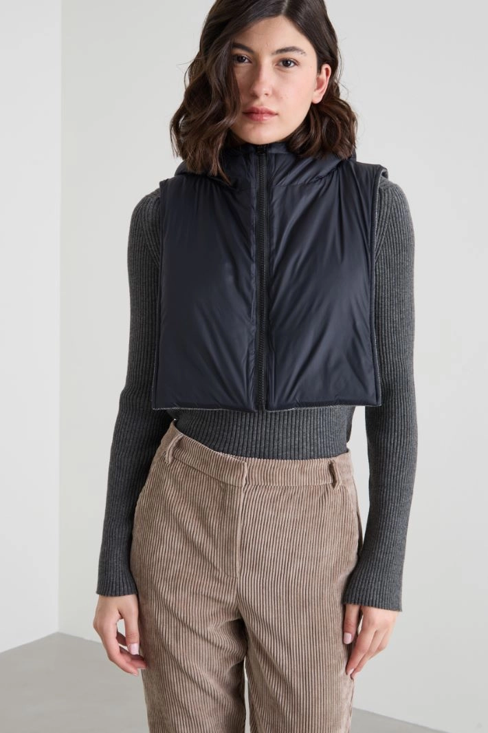 Reversible hood collar - BLACK