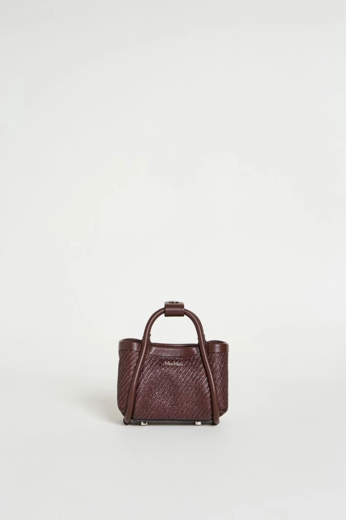 Raffia-effect mini bag - BROWN