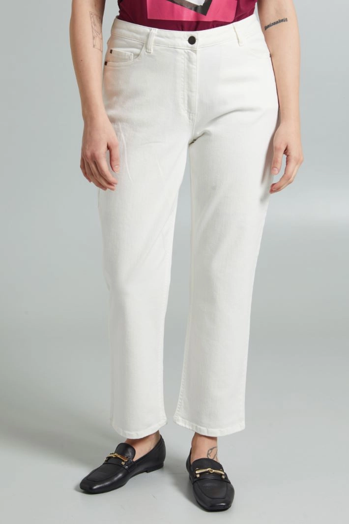 5-pocket bull trousers - WHITE