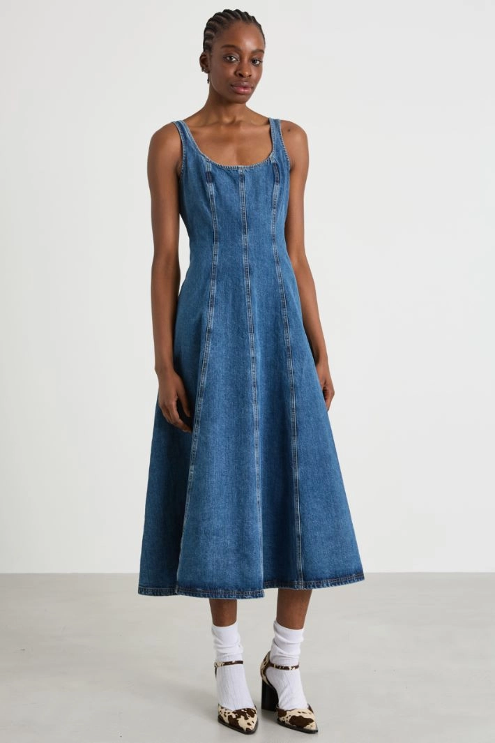 Long denim dress - BLUE