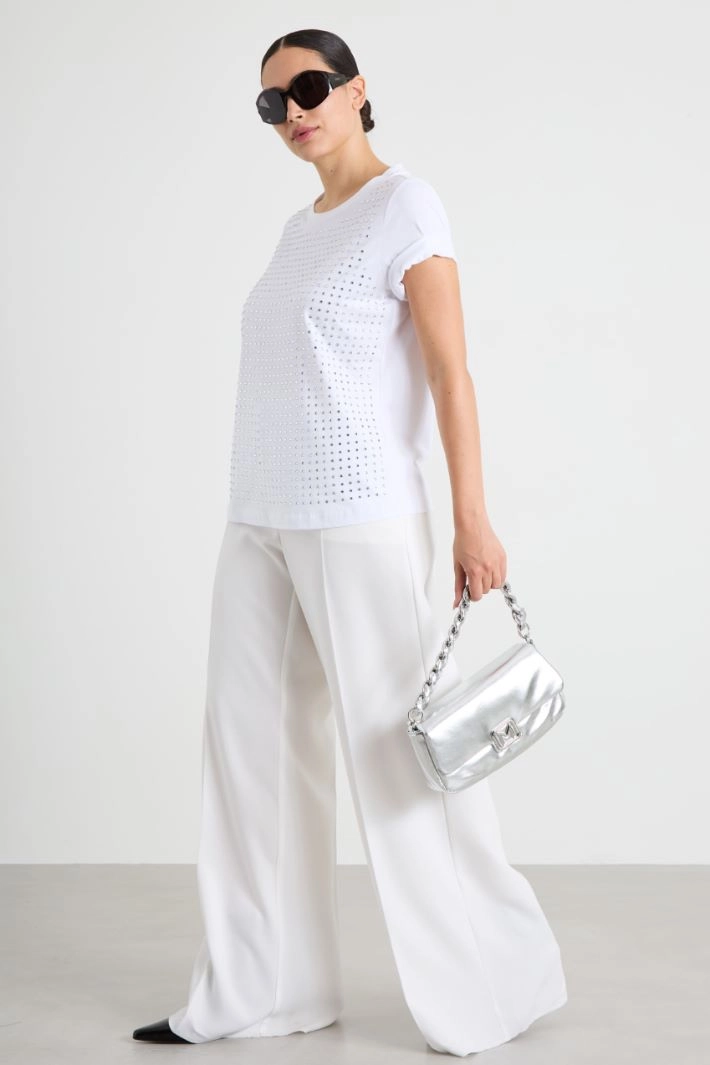 Rhinestone T-shirt - WHITE