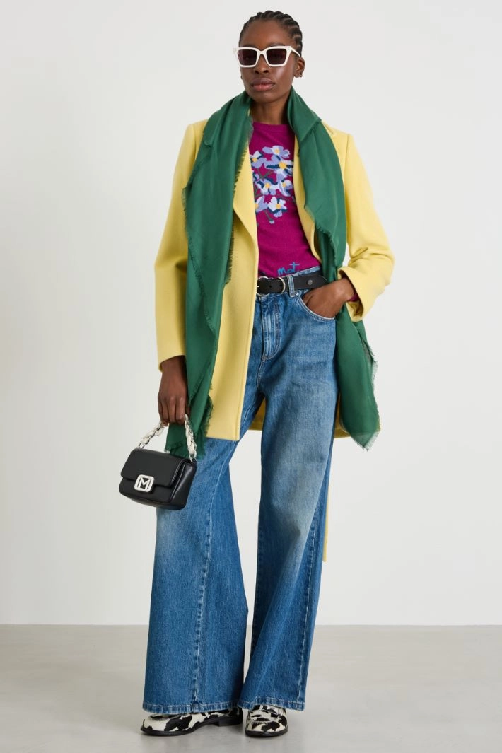 Wool drap coat - PASTEL YELLOW