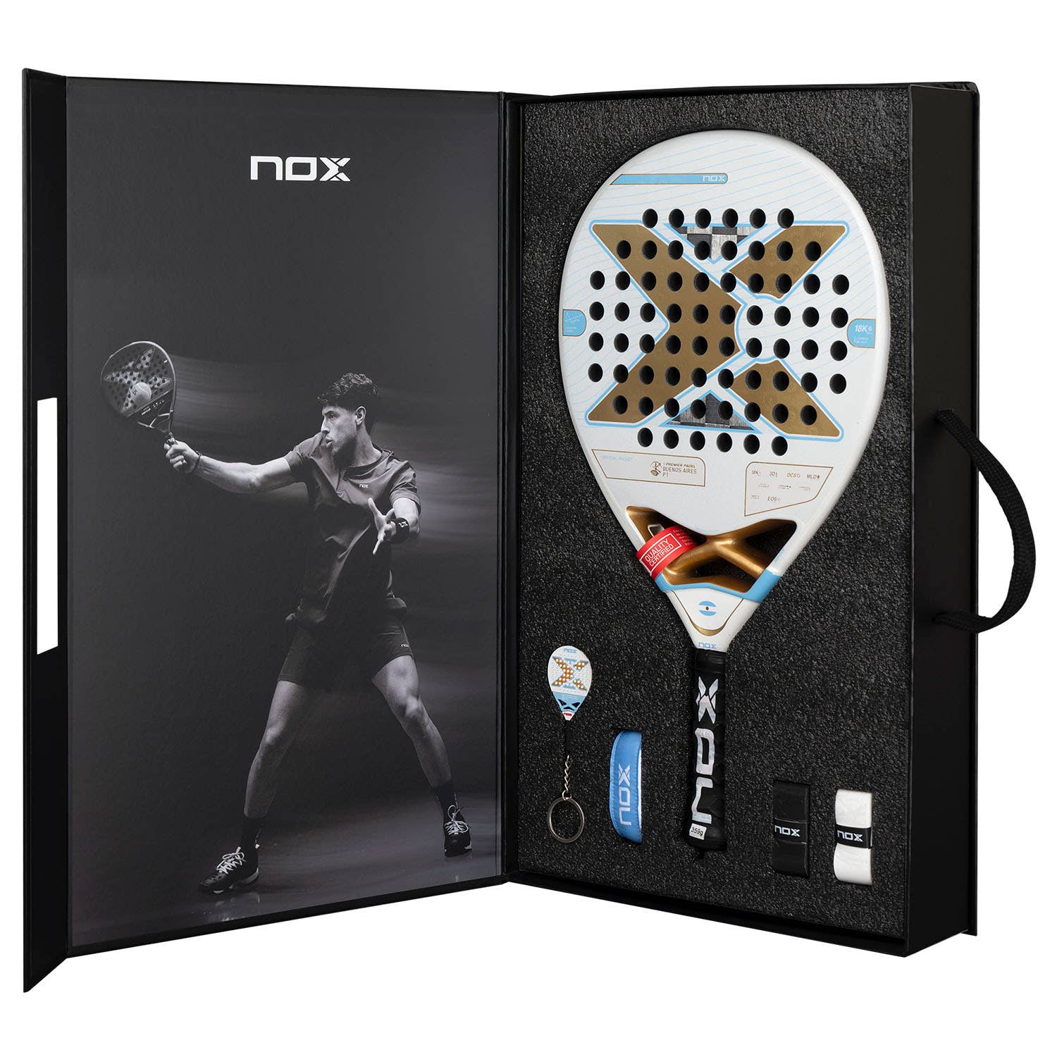 Pack racket Nox AT Genius 18k Alum Buenos Aires Exclusive Edition