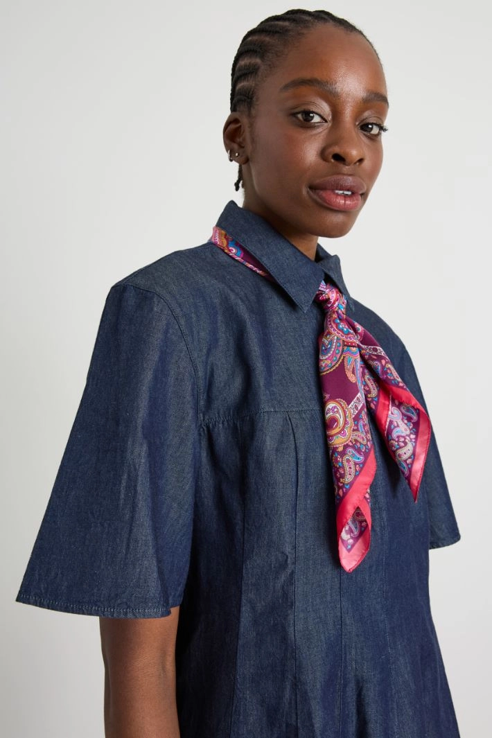 Silk twill scarf - FUCHSIA