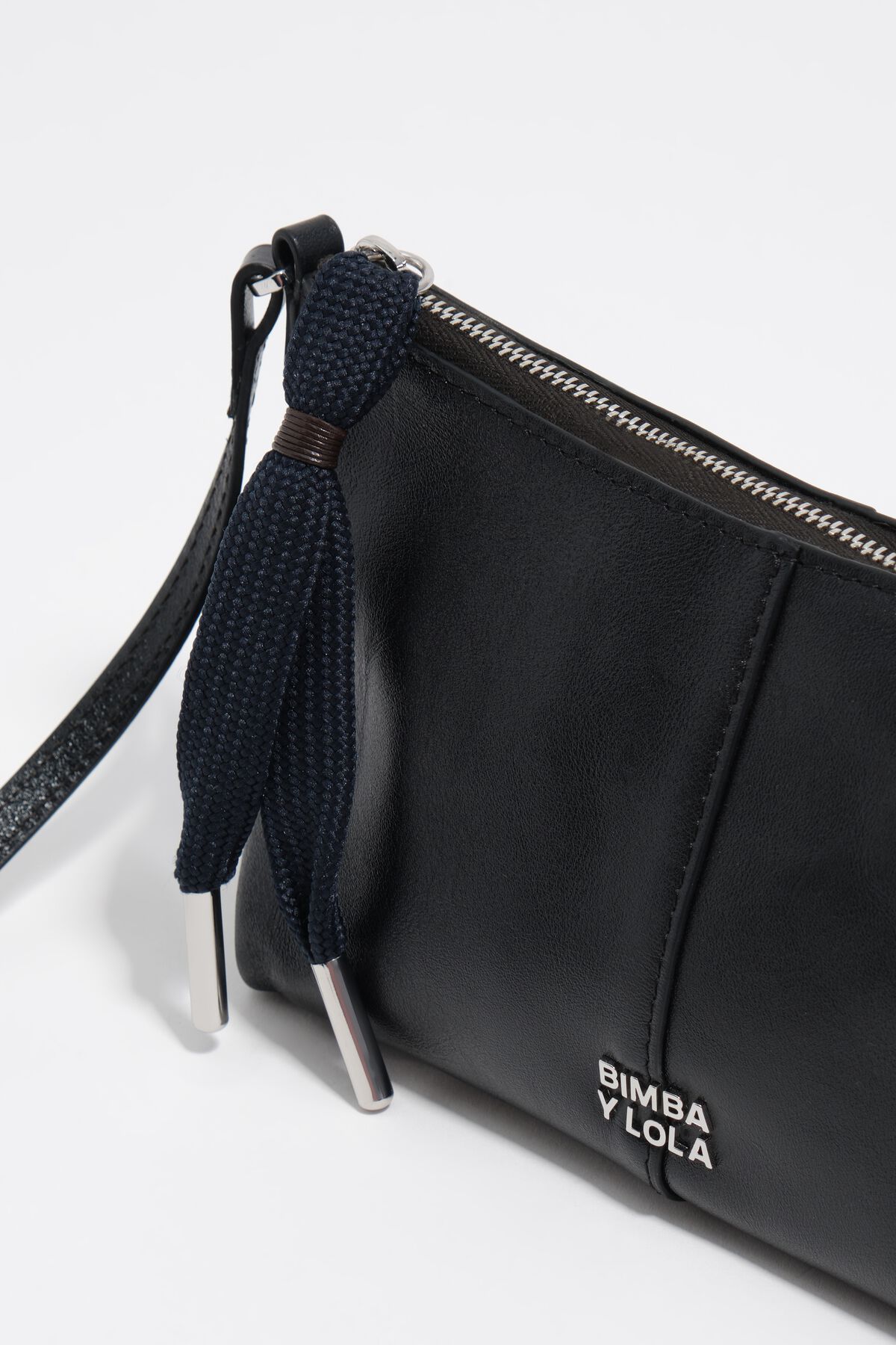 Black leather mini crossbody bag