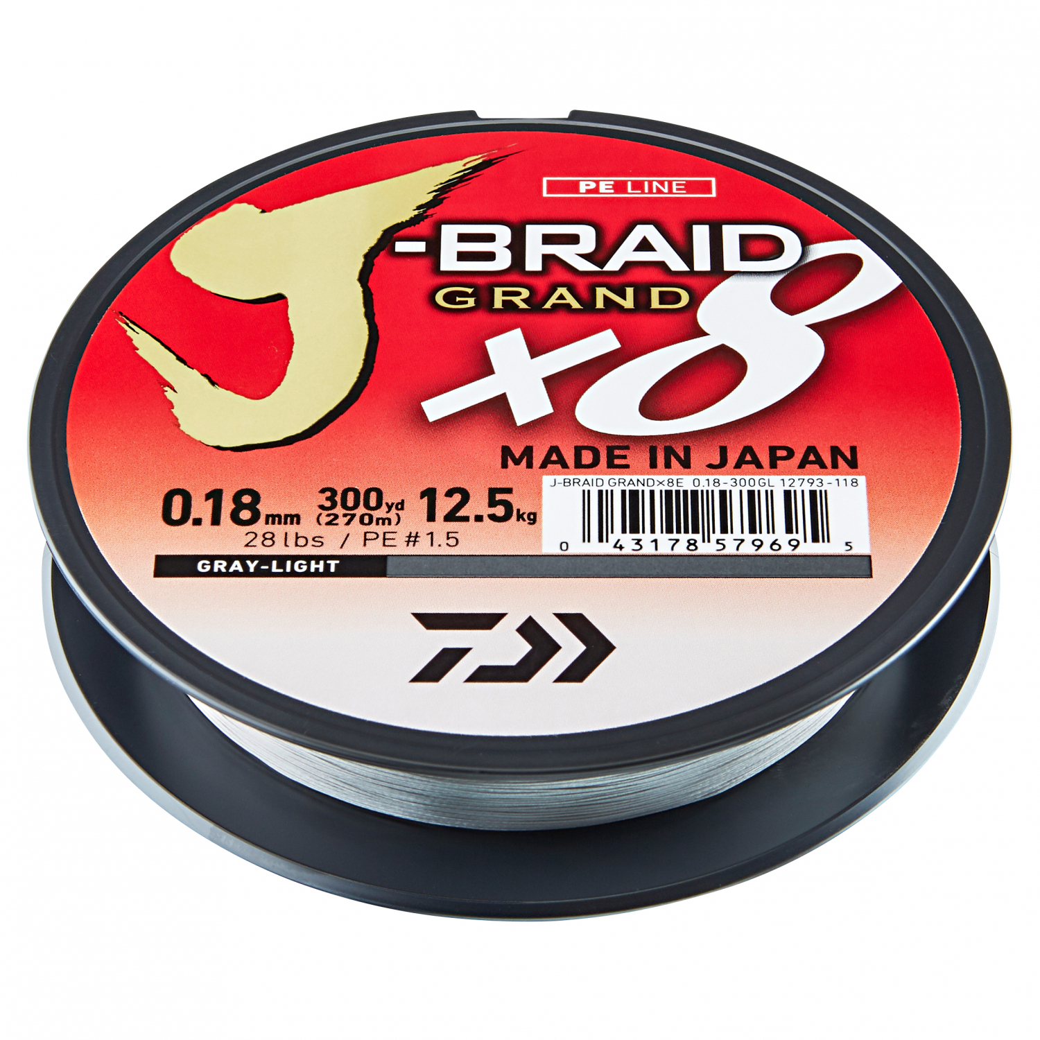Daiwa Fishing Line J-Braid Grand X8 (light grey, 135 m)