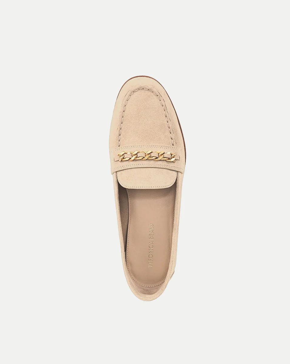 Penny Suede Chain-Link Loafer