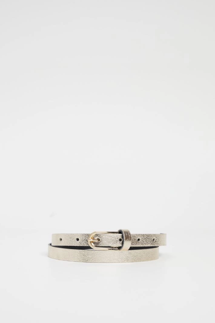 Laminated leather belt - GOLD