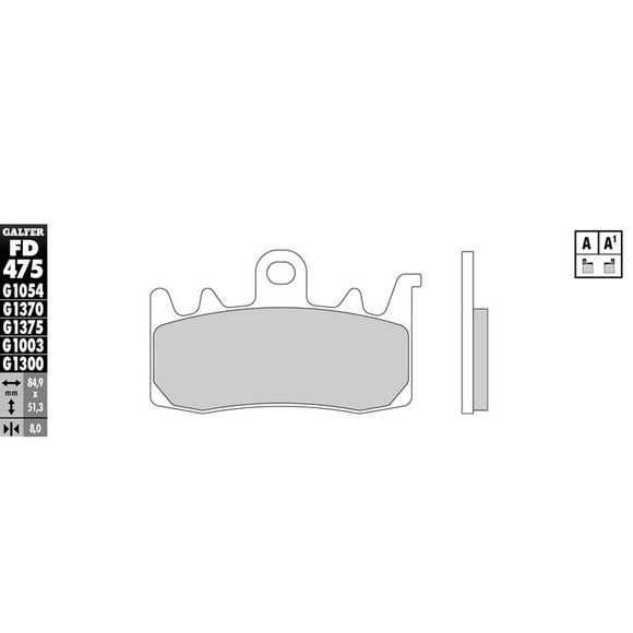 Galfer sinter sintered metal front brake padsRef: FD475G1054