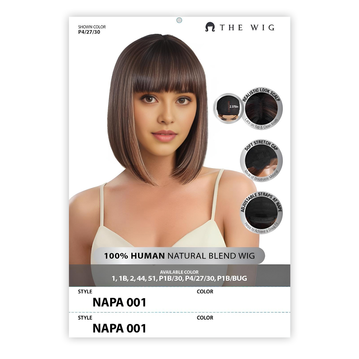The Wig Premium Human Hair Blend Glueless Napa 001