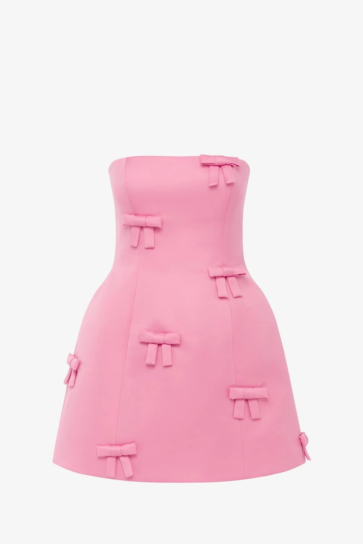 Roselle Bow Mini Dress - Fuchsia