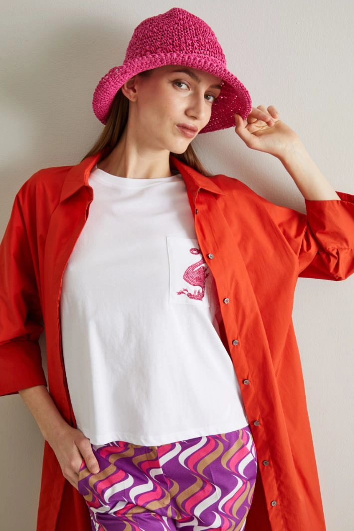 Textile paper cloche hat - FUCHSIA