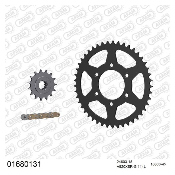 Kit chaine AFAM 520 Type Acier OrigineRef : 01680131 / KIT103571