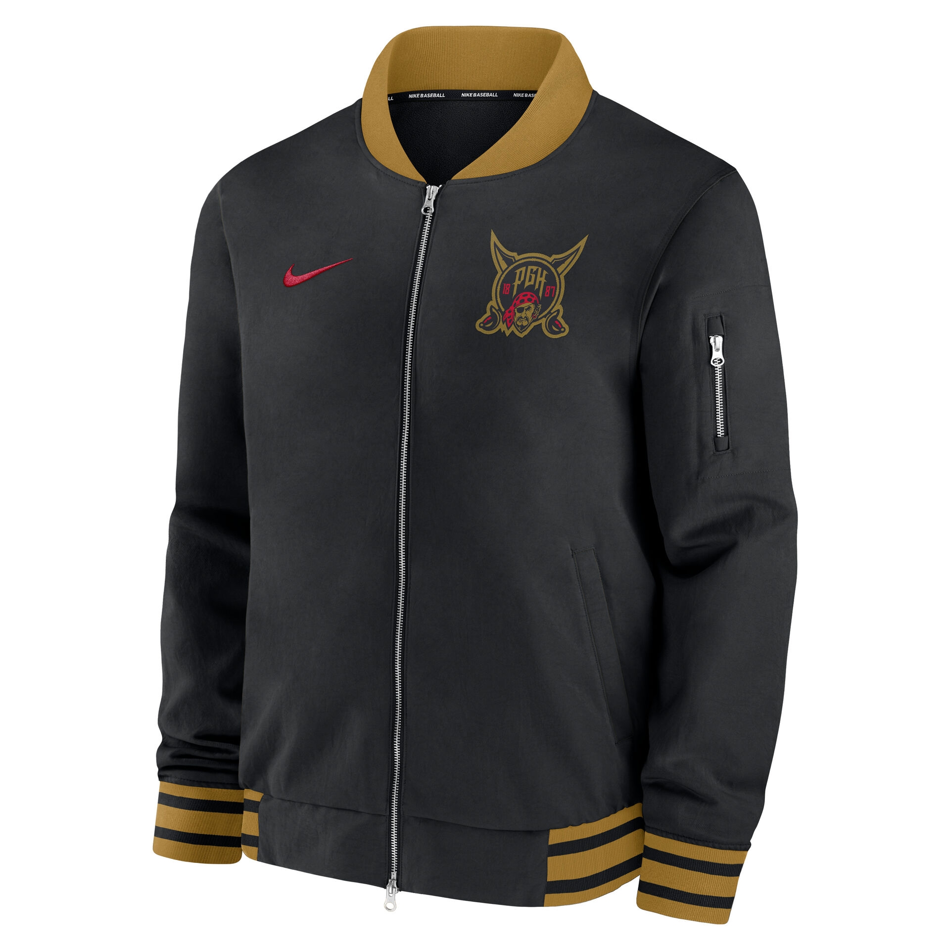 Pittsburgh Pirates City Connect 2026 MLB Authentic Dugout Bomber Jacket Black