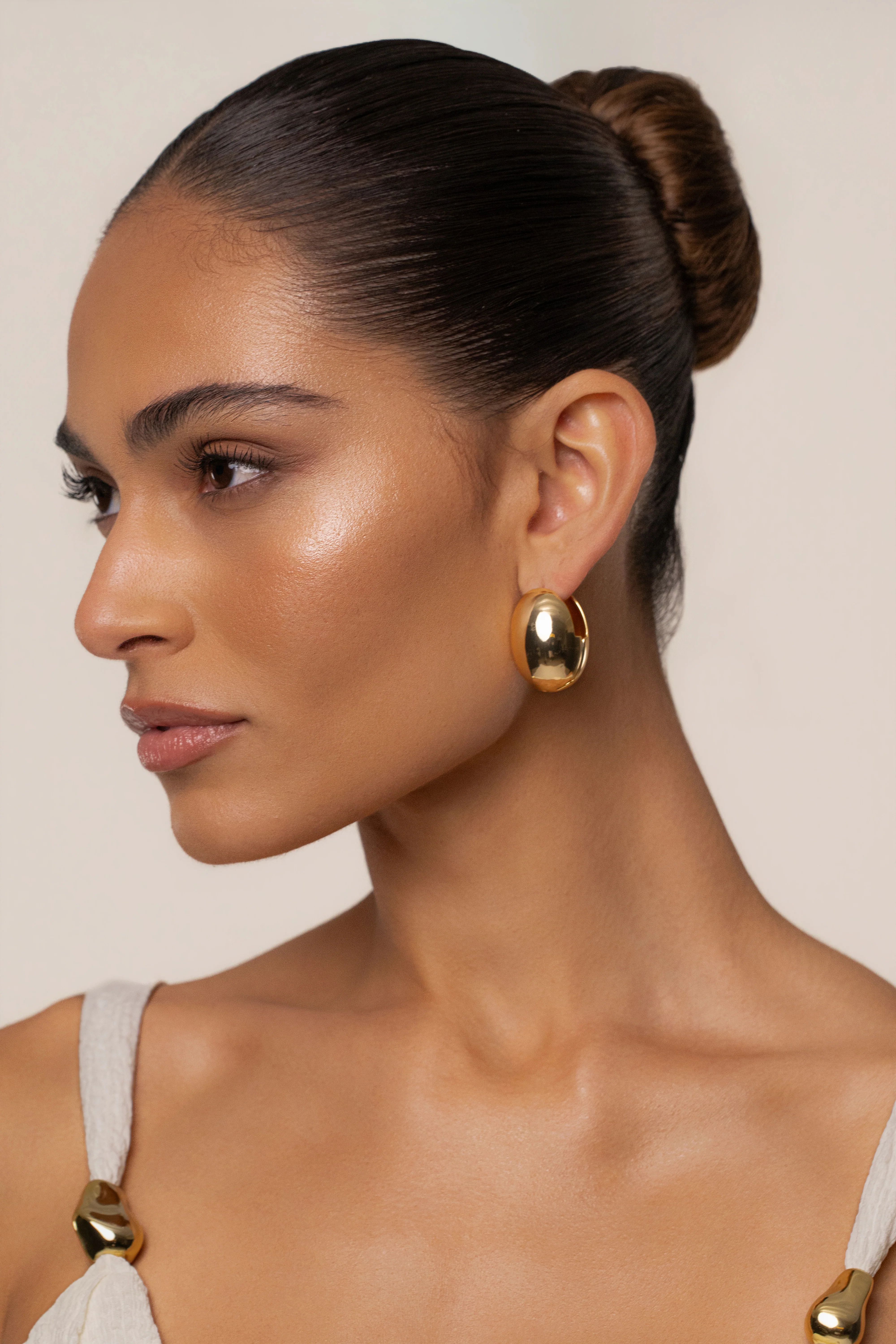 Gold Lia Dome Earrings