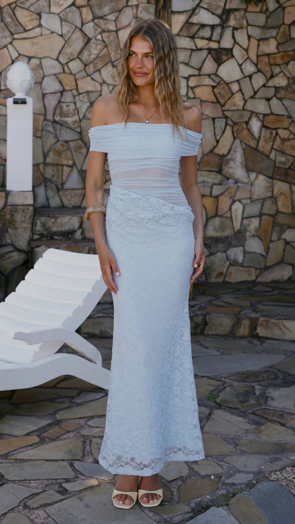 Tiarna Off The Shoulder Maxi Dress - Blue