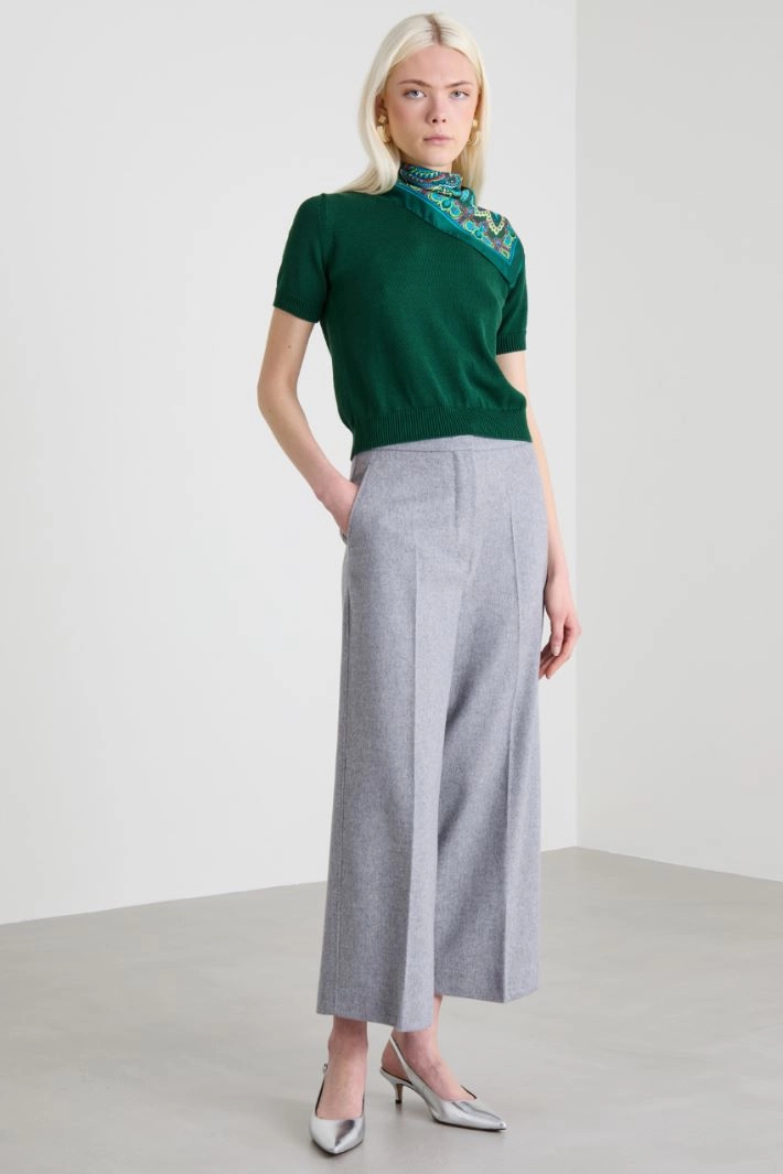 Cotton yarn T-shirt - GREEN