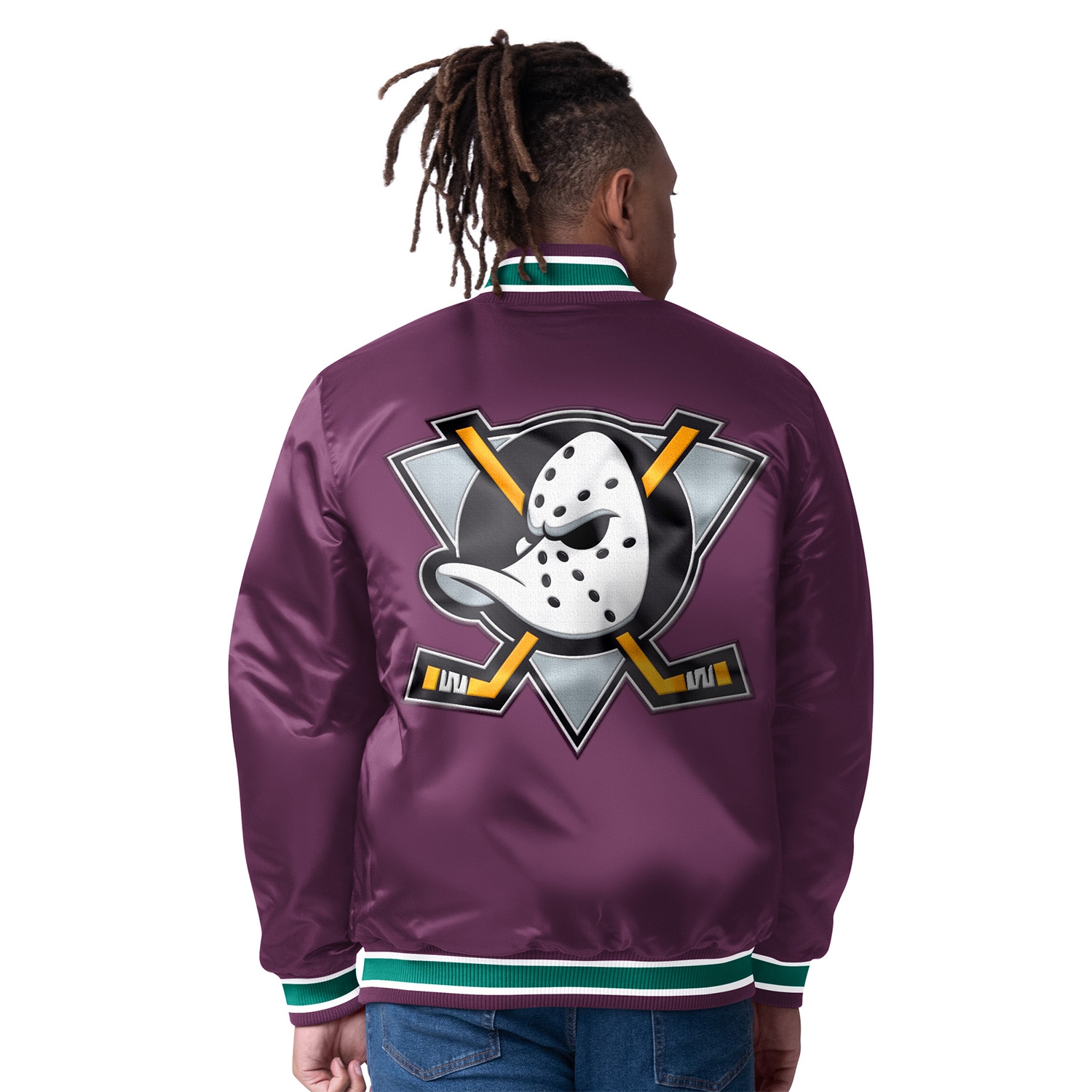 Anaheim Ducks Closer Reversible NHL Varsity Jacket Purple/Teal