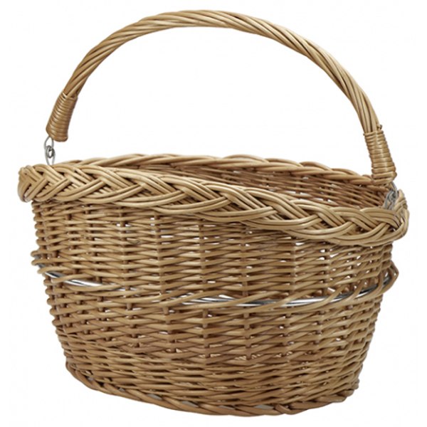 KLICKfix Wicker Basket 0398 Handlebar Basket - 18L - natural