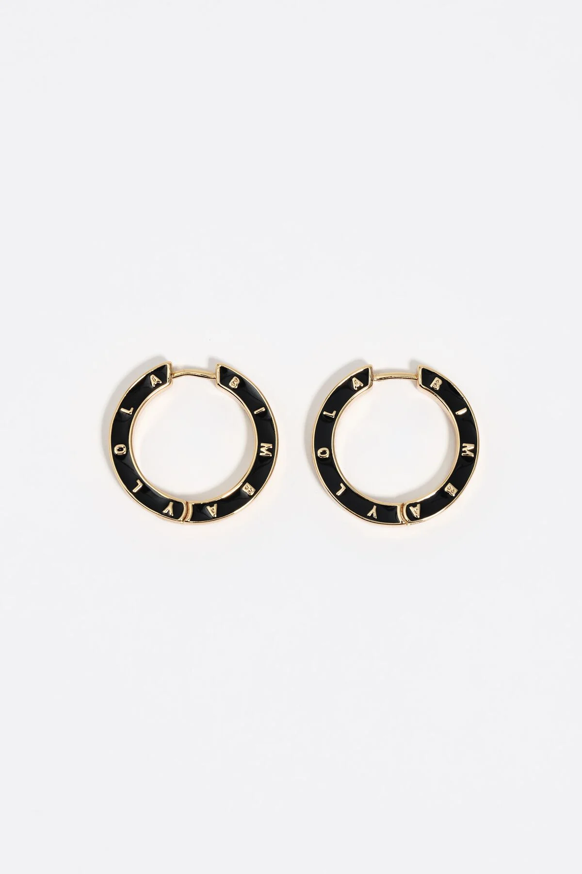 Black logo hoop earrings