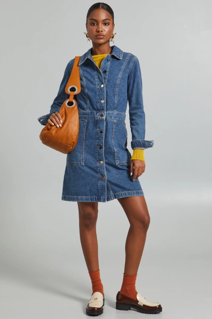 Denim shirt dress - BLUE