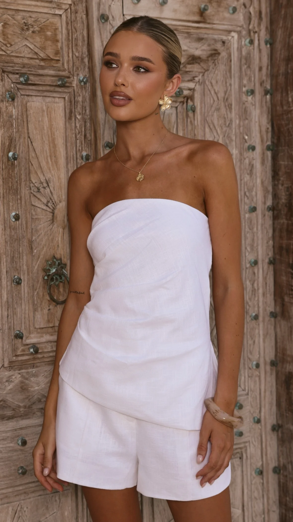 Dana Strapless Top - White