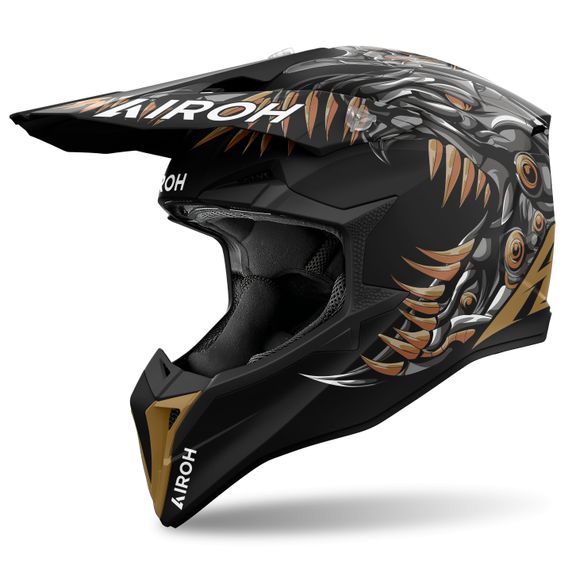 Airoh WRAAAP cross helmet - CYBORG 2025 - Black / YellowRef: AR1432