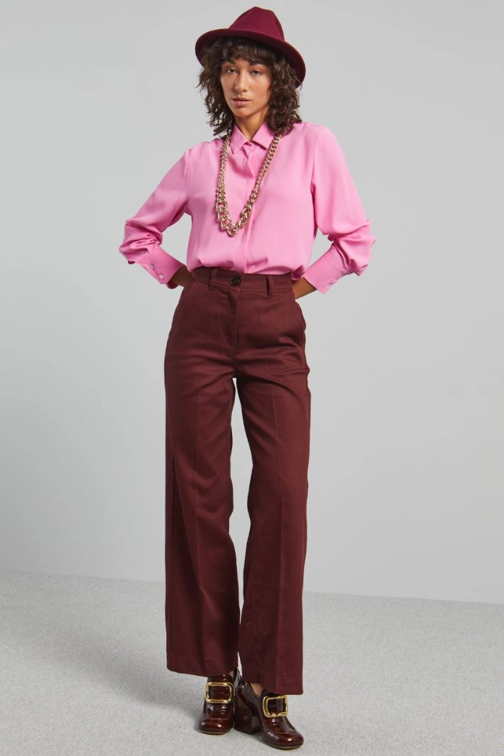 Crepe de chine shirt - VIVID PINK