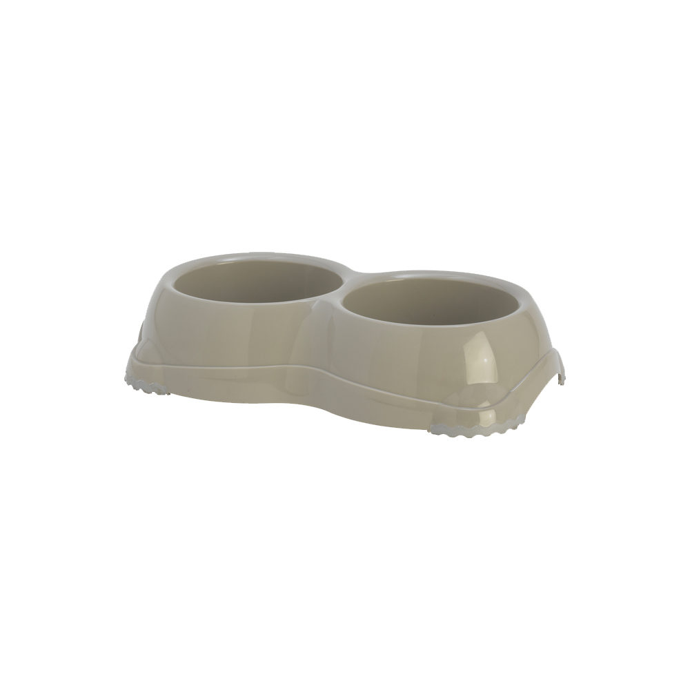 Moderna Plastic Double Dog Food Bowl - Dark blue