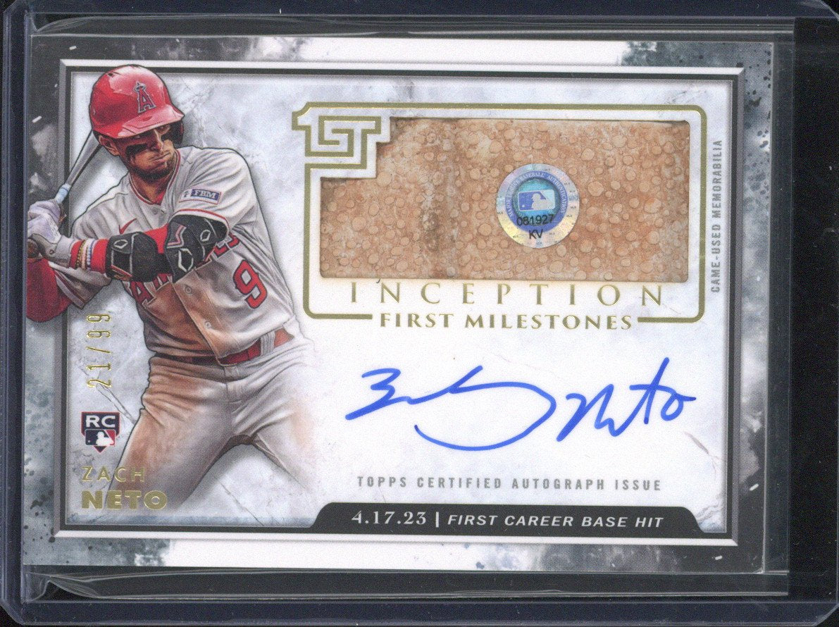 2023 Topps Inception MLB Zach Neto First Milestones Autograph Relic /99 #FMAR-ZN
