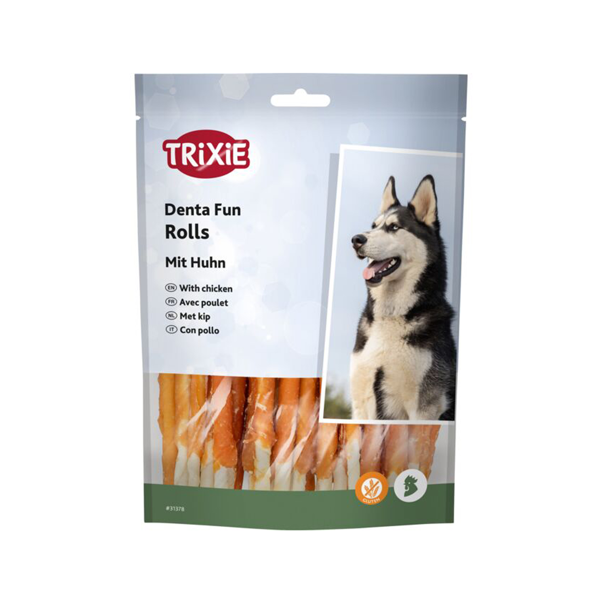 Trixie Denta Fun Chicken Chewing Rolls - 12cm / 240g