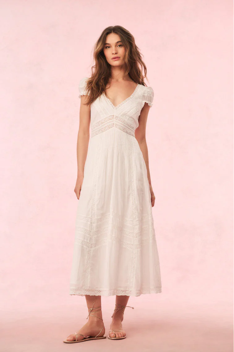 Suvi Cotton Midi Dress - White