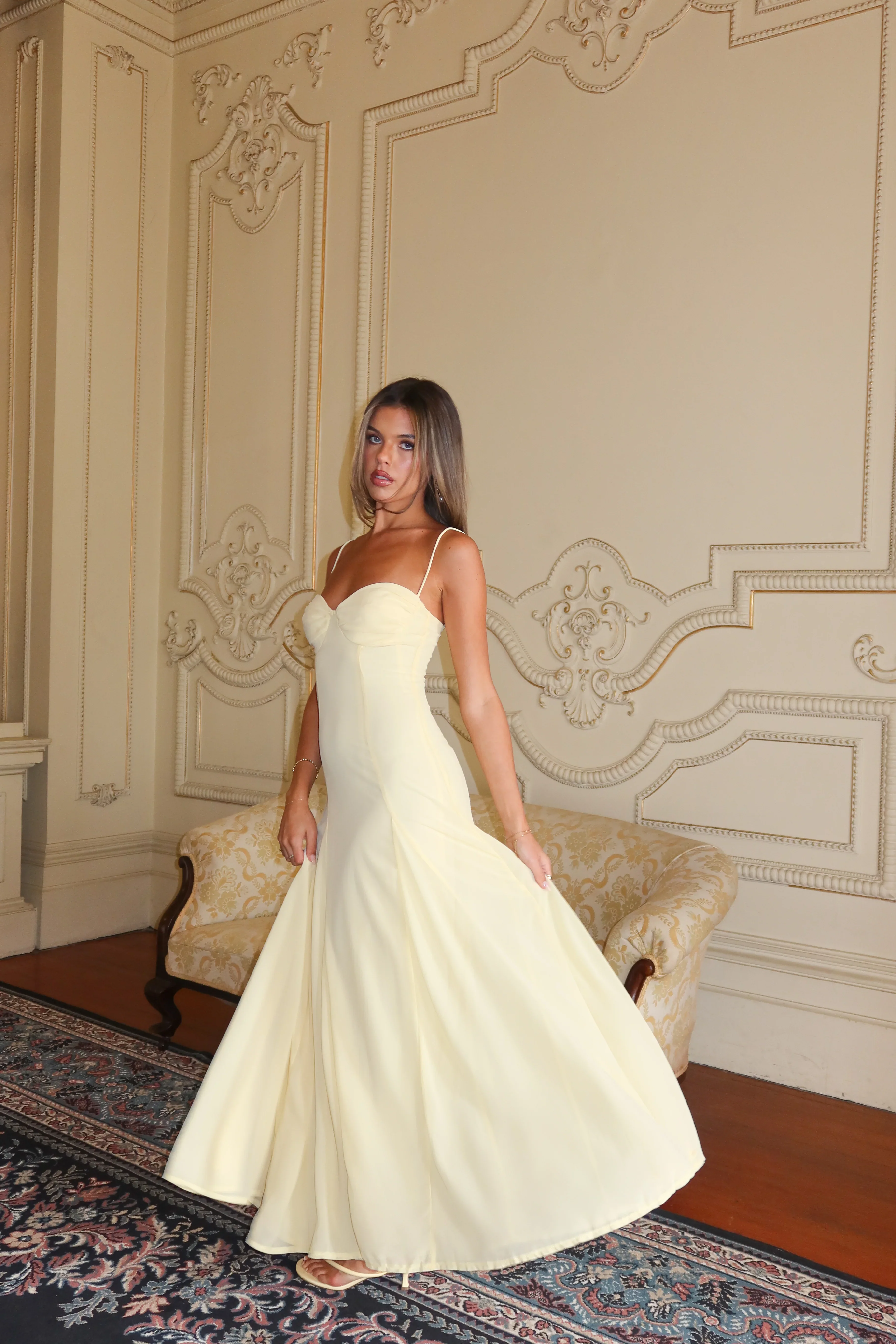 All Mine Godet Hem Maxi Dress Butter