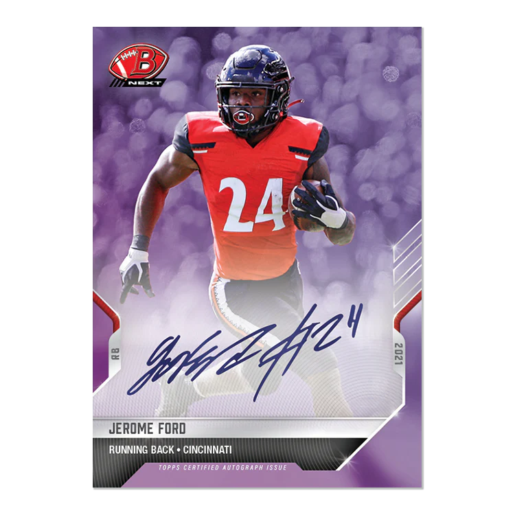 On-Card Auto # to 25 - Jerome Ford - 2021 Bowman NEXT TOPPS NOW® Football Card 8C