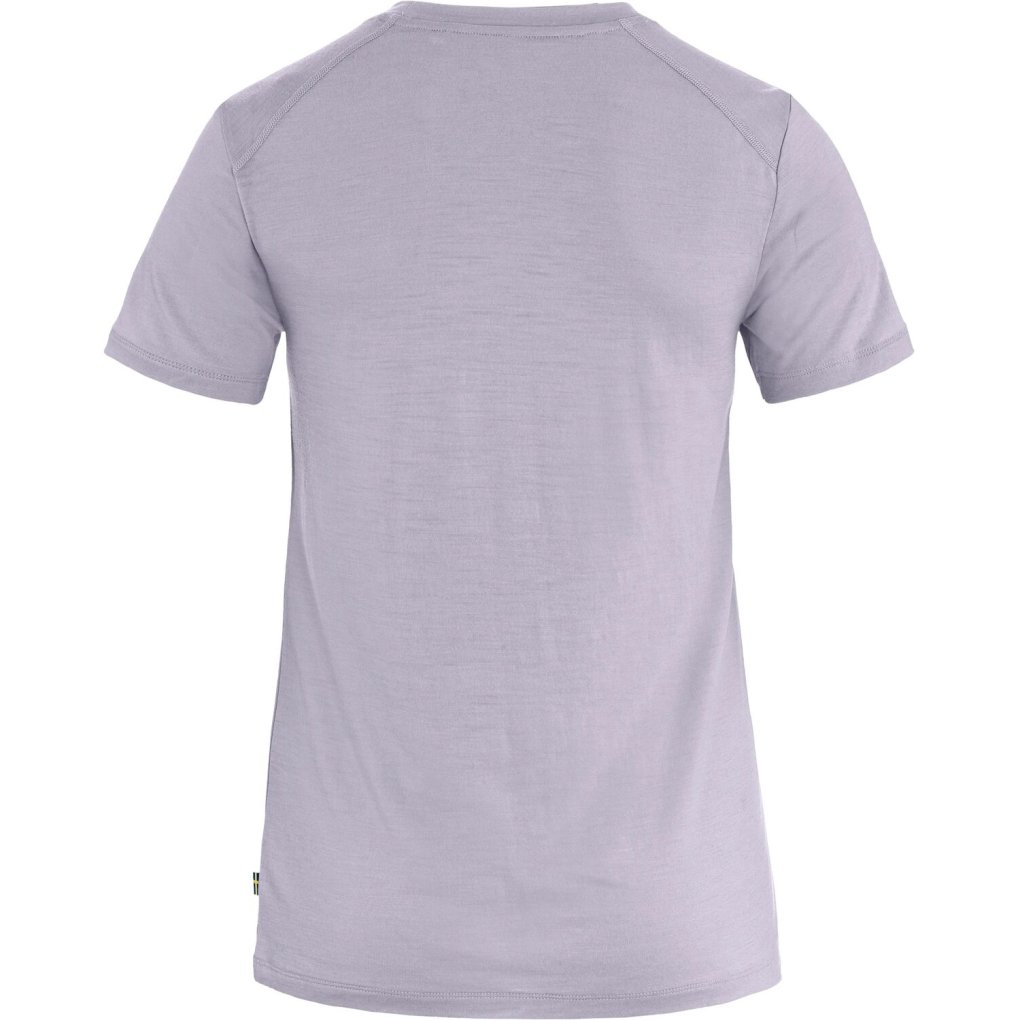 Fjällräven Abisko Wool Fox Shortsleeve Shirt Women - lavender mist- dark navy